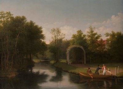 Prieel in het park van het landhuis Sanderumgård door Christoffer Wilhelm Eckersberg